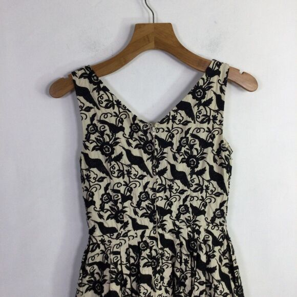 Betsey Johnson Womens Fit & Flare Halter Midi Dress Embroidered Black Bird - Picture 12 of 16